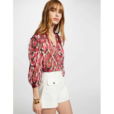 Bluse mit V-Ausschnitt und 3/4-Ärmeln MORGAN
