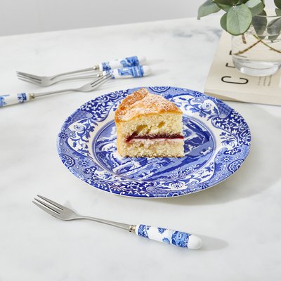 6-Piece Blue Italian Pastry Forks Set SPODE