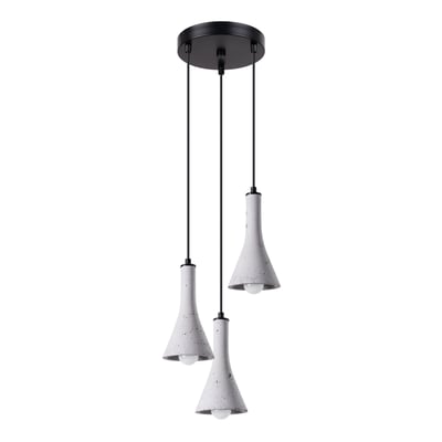 Suspension Béton Gris E14 3 Rea EDEN