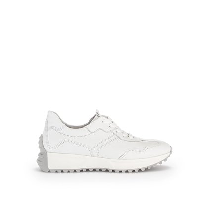 Sneakers en cuir lisse à talon plat GABOR