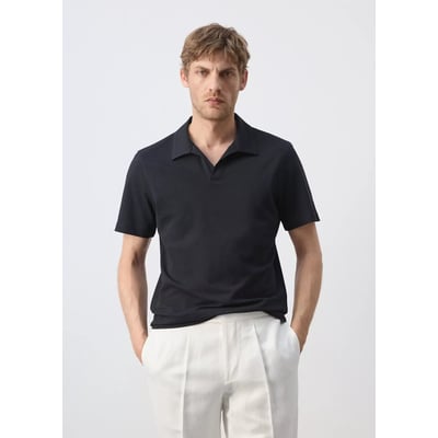 Polo slim fit en piqué de coton mélangé MANGO MAN