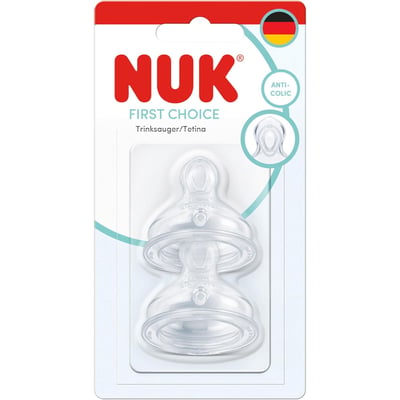 Lot de 2 tétines First Choice+ silicone 6m+ perçage XL - Nuk NUK