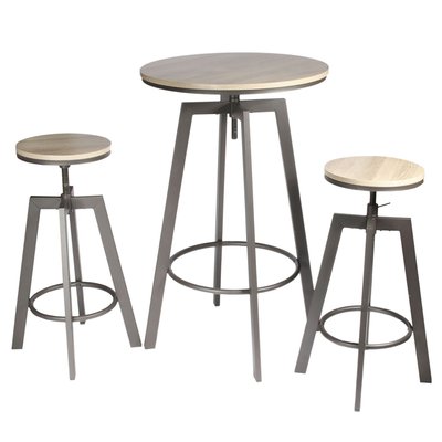 Table haute avec tabourets design industriel Aria THE HOME DECO FACTORY