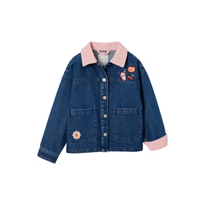 Veste denim col velours VERTBAUDET