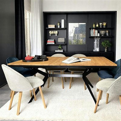 Table rectangulaire extensible en chêne huilé 180 cm PALERME PIER IMPORT