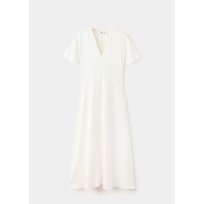 Robe à col en V à manches courtes MANGO