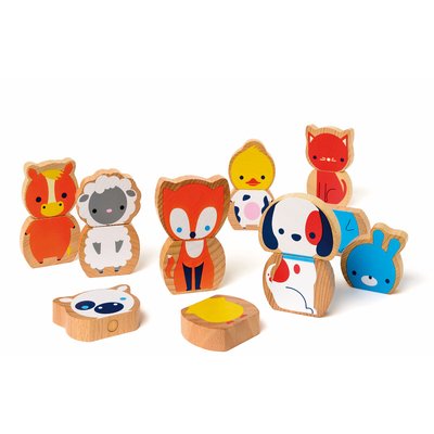 8 animaux magnétiques en bois OXYBUL 