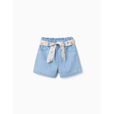 Short en jean avec ceinture à motif floral ZIPPY