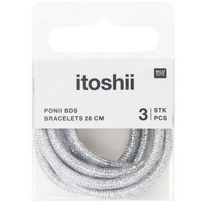 Itoshii pack 3 cordons 28cm argente RICO DESIGN