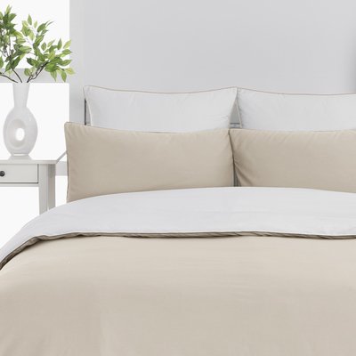 Housse de couette bicolore en percale coton DOZMARY SENSEI MAISON
