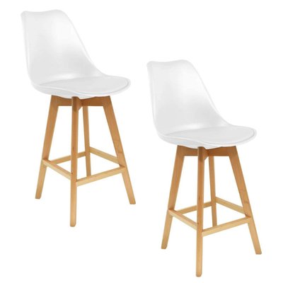 2 Tabourets de bar en bois scandinaves Home Factory TOILINUX