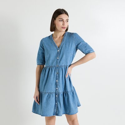 Robe en denim à volants GRAIN DE MALICE