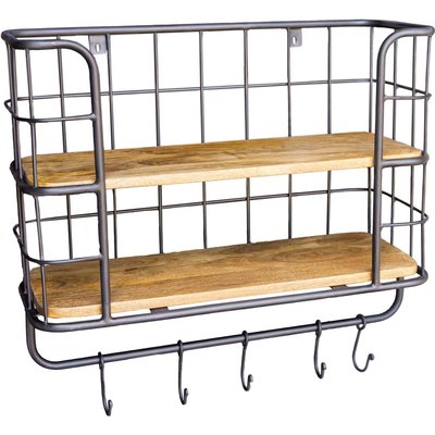 Etagère murale avec porte manteaux Modèle 1 ANTIC LINE CRÉATIONS