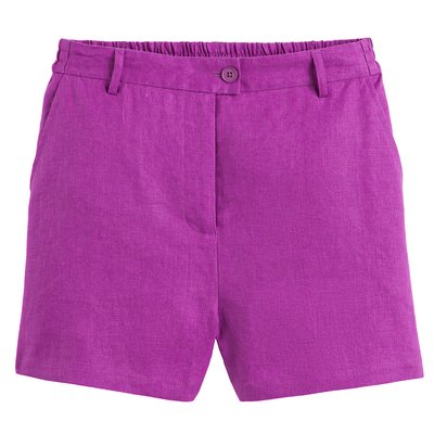 Шорты из 100% льна, высокая посадка LA REDOUTE COLLECTIONS