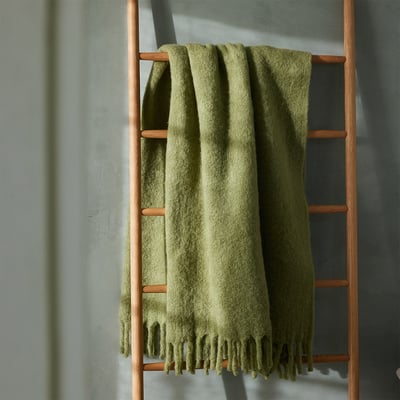Plaid en mohair vert, TOURBILLON DESFORGES