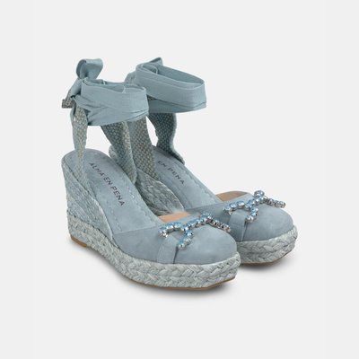 Sandales compensées avec détail de étrier en strass sur la pointe ALMA EN PENA