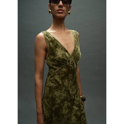Robe jacquard col V MANGO