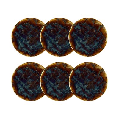 Lot de 6 assiettes plates en porcelaine 27cm, VOLCANO NOVASTYL