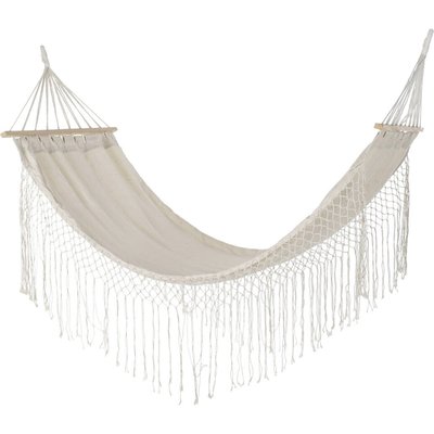 Hamac coton  avec franges style bohème pour jardin relax RECOLLECTION