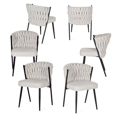 Lot de 6 chaise de salle à manger fauteuil style industriel, MILIANA MEUBLES COSY