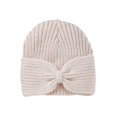 Bonnet en maille côtelée avec noeud fantaisie VERTBAUDET