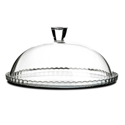 Présentoir à Gâteau / Tarte Rond en Verre Transparent avec Cloche en Verre WADIGA