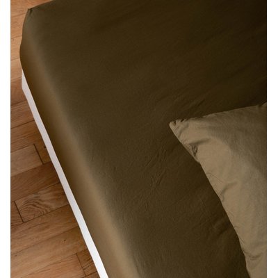 Drap-housse en Percale de Coton Bio lavé 1 personne KADOLIS
