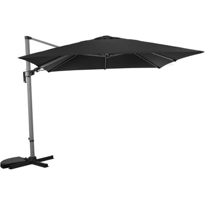 Parasol déporté orientable 3 x 3 m Manado Mât imitation bois flotté gris PROLOISIRS