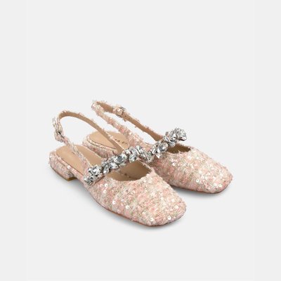 Chaussures plates à bout rond avec strass ALMA EN PENA