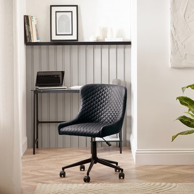 Kenton Faux Leather Quilted Office Swivel Chair SO'HOME