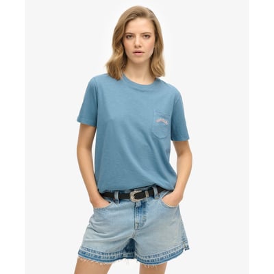 T-shirt à poche et logo Garment Dye Essential SUPERDRY