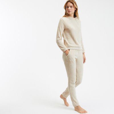 Effen pyjama in geribd fluweel SO'HOME
