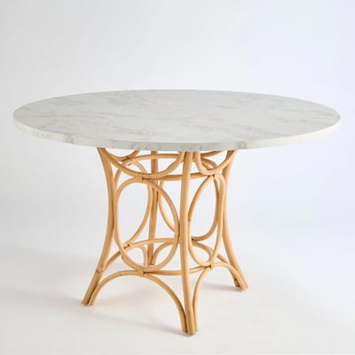 Table ronde en rotin GINGKO plateau stratifié KOK