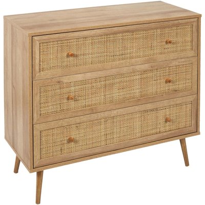 Commode cannage et bois 3 tiroirs Bali CMP