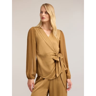 Blouse avec encolure en V et nœud MOTIVI