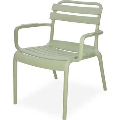 Fauteuil de jardin classique en polypropylène vert empilable 67x64.5x76cm WADIGA