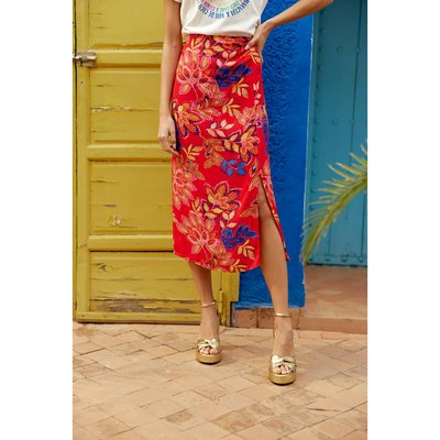 Juberra Floral Wrapover Skirt in Cotton Mix LA PETITE ETOILE