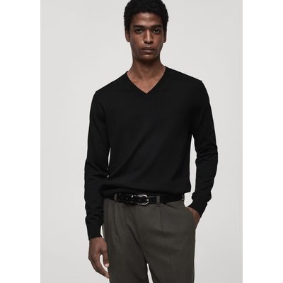 Pull-over 100 % laine mérinos col V MANGO MAN