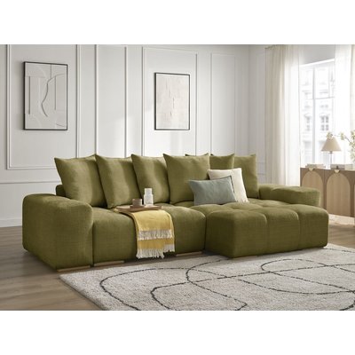 Canapé d'angle convertible 4 places en tissu texturé, ANAKIN BOBOCHIC