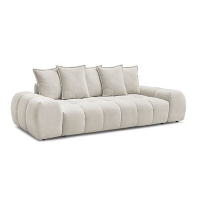 Canapé droit convertible 3 places en tissu texturé, EVEREST BOBOCHIC
