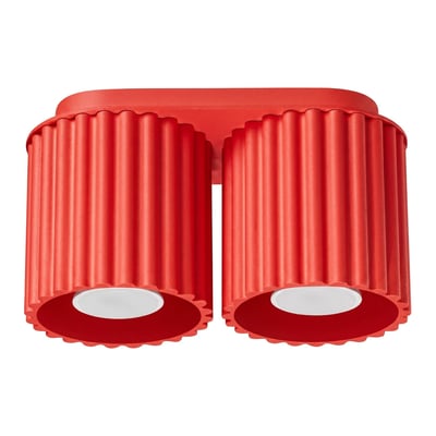 Plafonnier Aluminium Rouge GU10 2 AURA EDEN