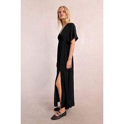 Robe longue manches courtes col plongeant MOLLY BRACKEN