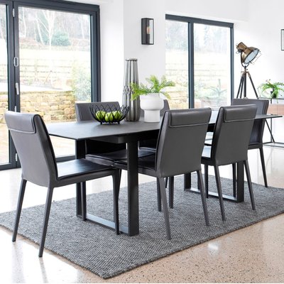 Table de salle à manger plateau en céramique extensible 176/216cm style contemporain TORONTO PIER IMPORT