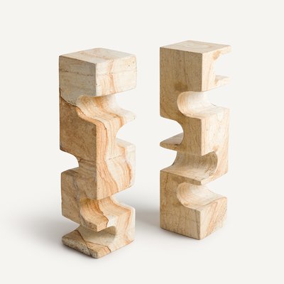 2er-Set Buchstützen Dhania, Travertin AM.PM