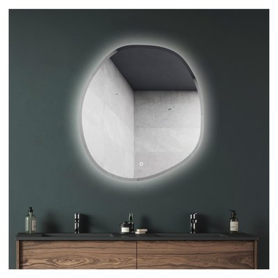 Miroir LED organique D60/80cm à bords biseautés FLUEA MOB IN