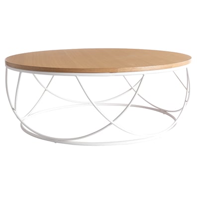 Table basse ronde en bois et métal D80 cm LACE MILIBOO