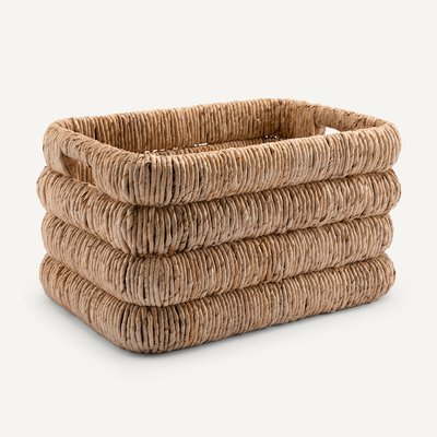 Cesta rectangular tejida de plátanos, Marilo AM.PM