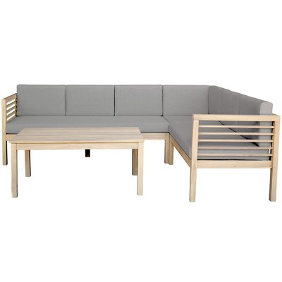Salon de jardin d'angle 5 places en bois FSC - SAMUI HOMIFAB