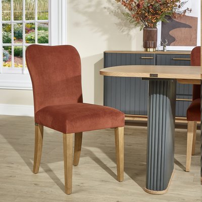 chaises modernes en velours de polyester et bois massif JOEL ROBIN DES BOIS