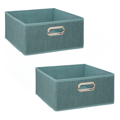 Lot de 2 boîtes de rangement carrées en tissu MIX' N MODUL TOILINUX